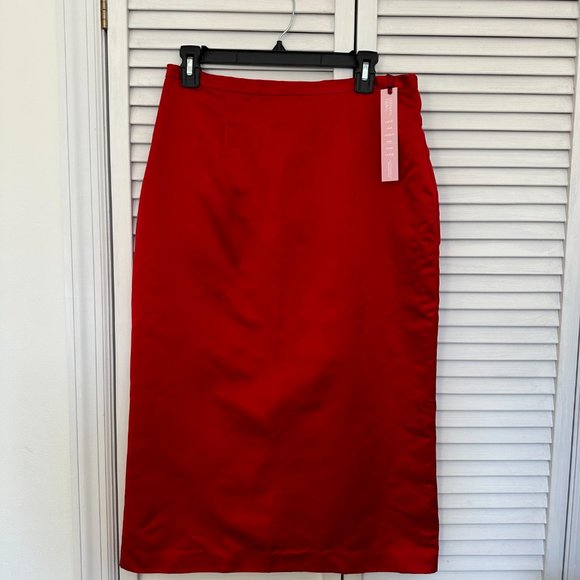 Damaris Bailey Rosso Skirt Red Satin - Picture 5 of 5